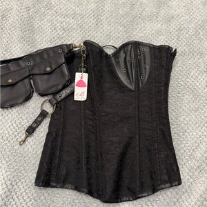 Chic Black Lace Corset Top